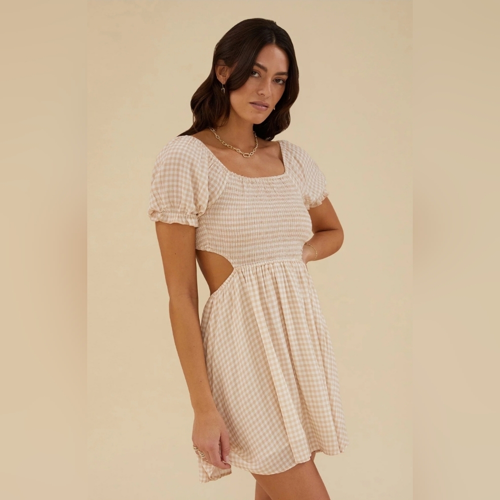 Rachel Parcell Gingham Cottagecore Mini Dress
